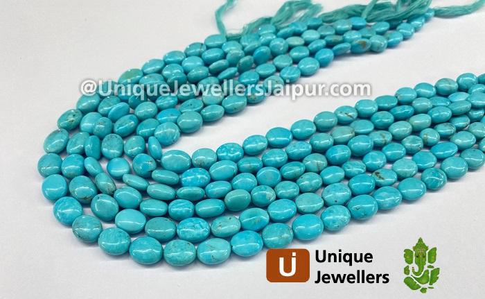 Sleeping Beauty Turquoise Far Smooth Oval Nugget Beads