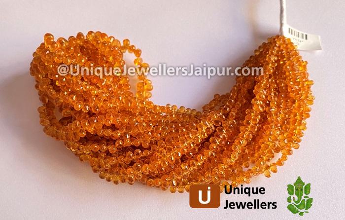 Mandarin Garnet Faceted Drop Beads