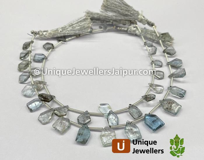 Moss Aquamarine Faceted Flat Table Cut Fancy Beads