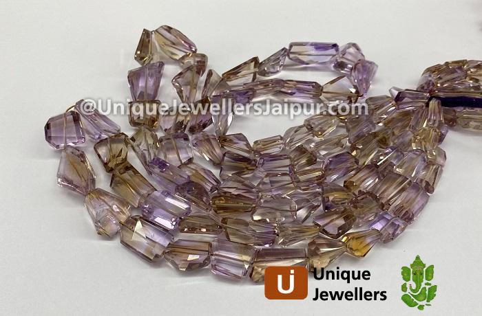 Ametrine Faceted Laser Cut Nugget Beads