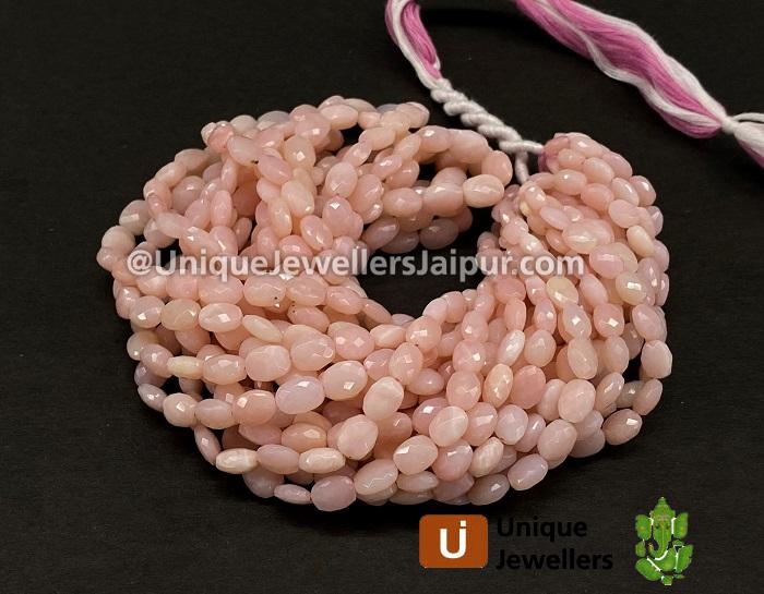 Pink Opal Faceted Oval Beads