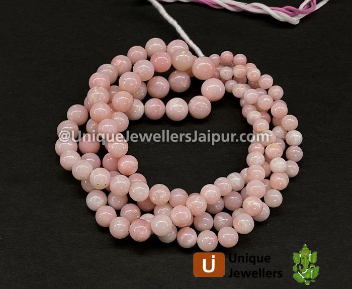 Pink Opal Far Smooth Round Beads