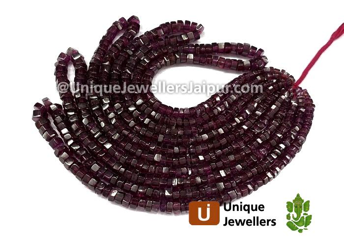 Rhodolite Garnet Step Cut Roundelle Beads