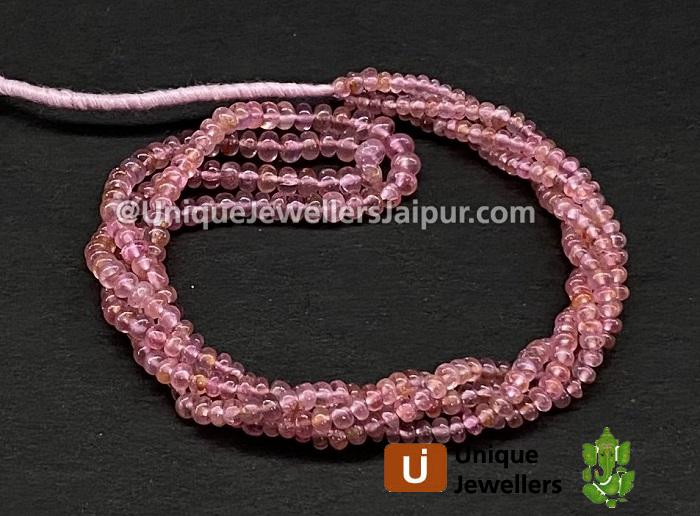 Pink Spinel Smooth Roundelle Beads