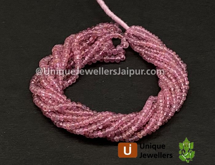 Pink Spinel Smooth Roundelle Beads