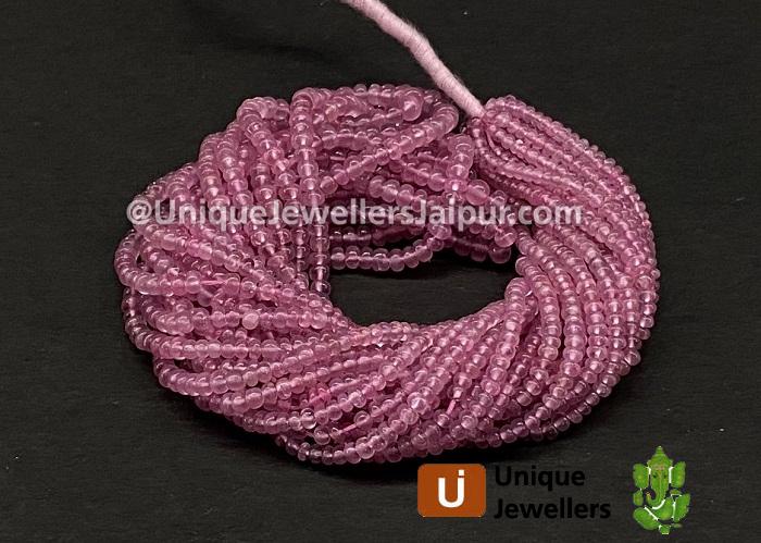 Pink Spinel Smooth Roundelle Beads