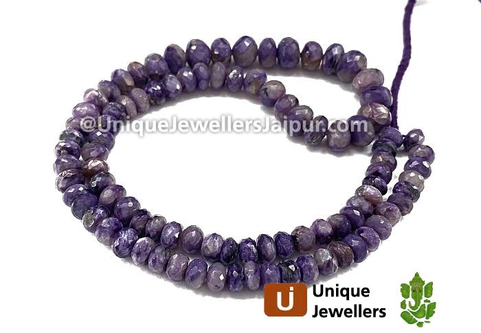 Charoite Faceted Roundelle Beads