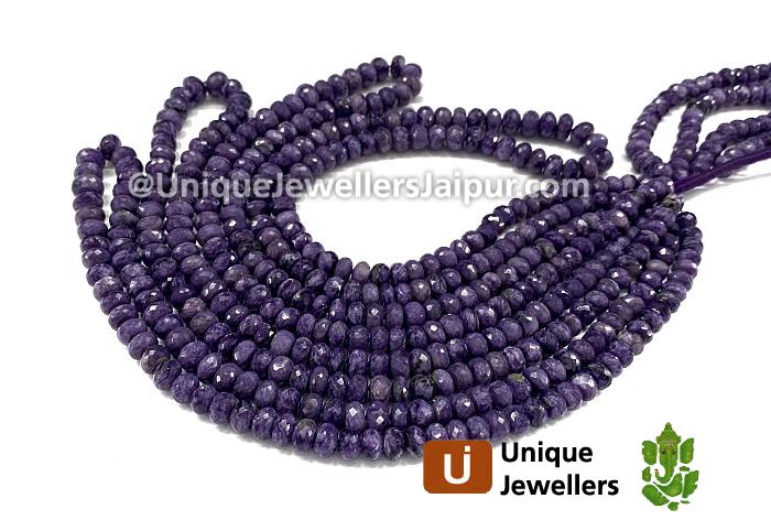 Charoite Faceted Roundelle Beads