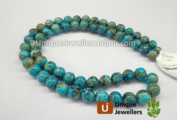 Turquoise Matrix Smooth Round Ball Beads