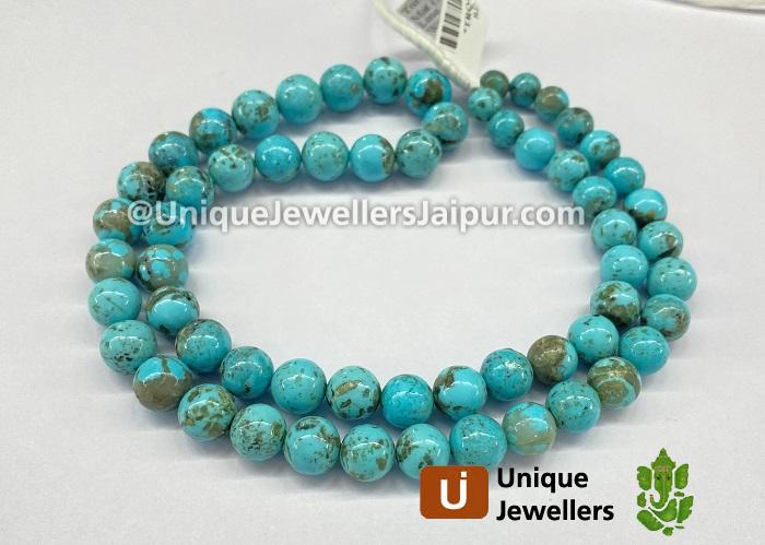 Turquoise Matrix Smooth Round Ball Beads