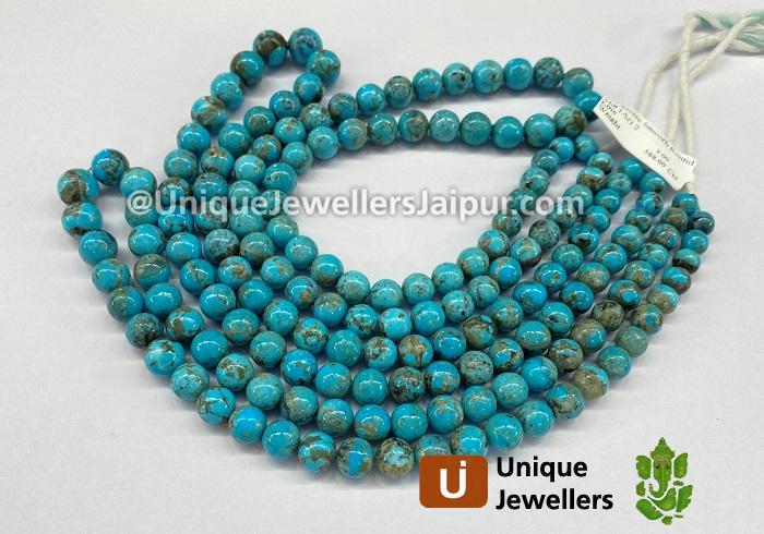 Turquoise Matrix Smooth Round Ball Beads