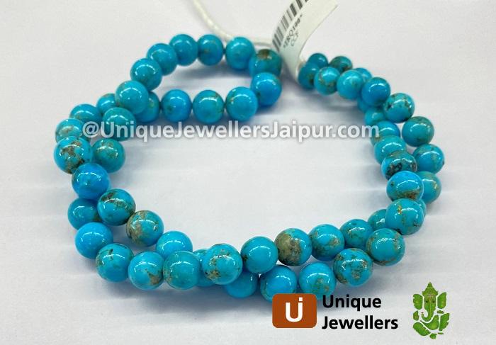 Turquoise Matrix Smooth Round Ball Beads