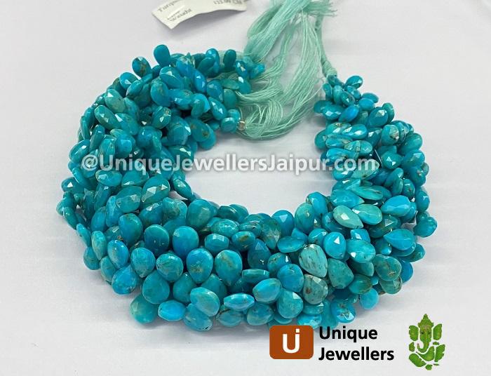 Turquoise Faceted Pear Beads