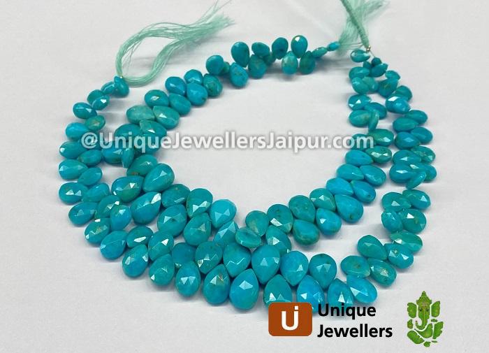 Turquoise Faceted Pear Beads