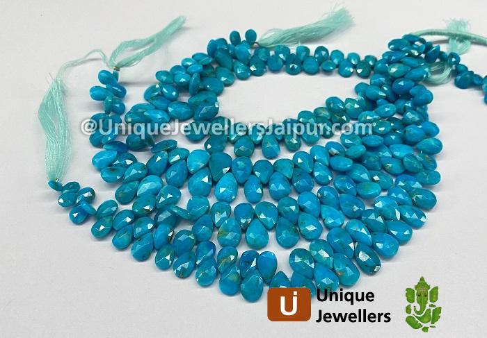 Turquoise Faceted Pear Beads