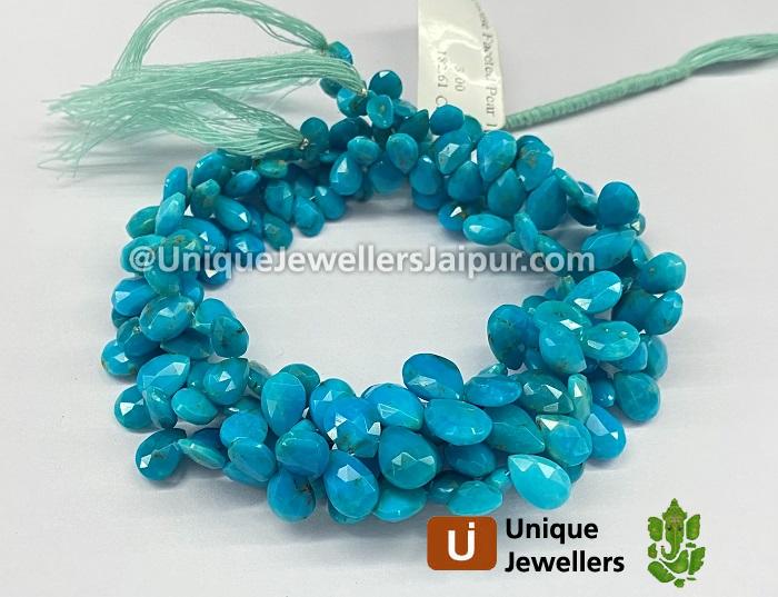 Turquoise Faceted Pear Beads