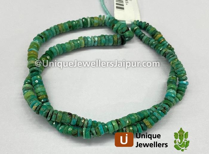 Turquoise Faceted Tyre Beads