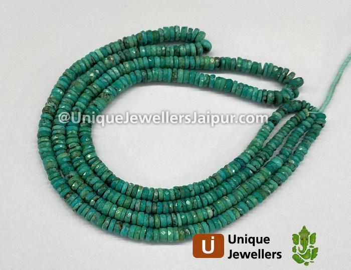 Turquoise Faceted Tyre Beads