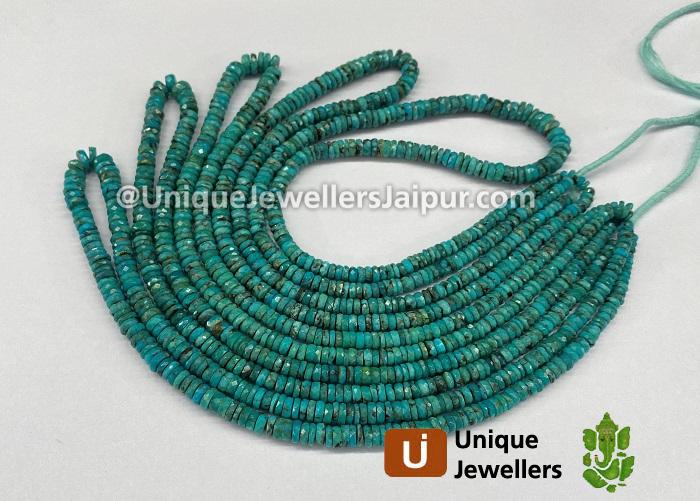 Turquoise Faceted Tyre Beads