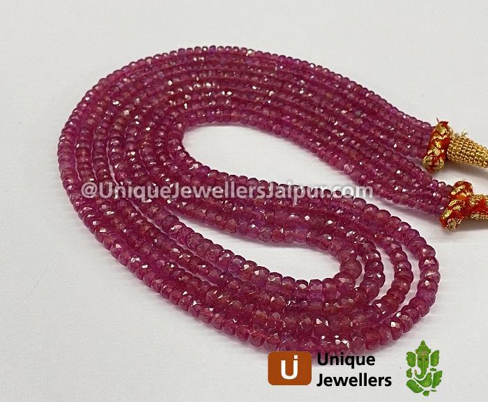 Ruby Faceted Roundelle Beads