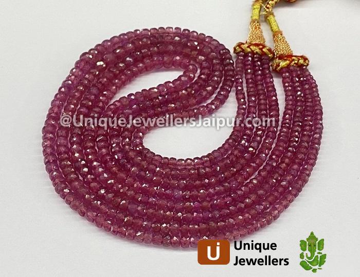 Ruby Far Faceted Roundelle Beads