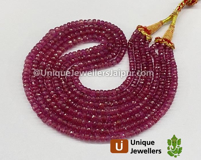 Ruby Far Faceted Roundelle Beads