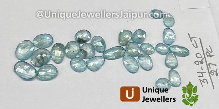 Natural Blue Zircon Rose Cut Slices