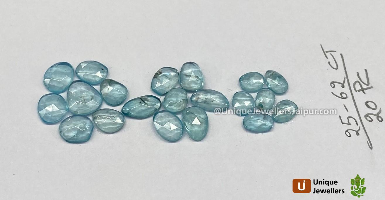 Natural Blue Zircon Rose Cut Slices