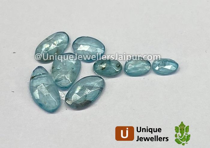 Natural Blue Zircon Rose Cut Slices