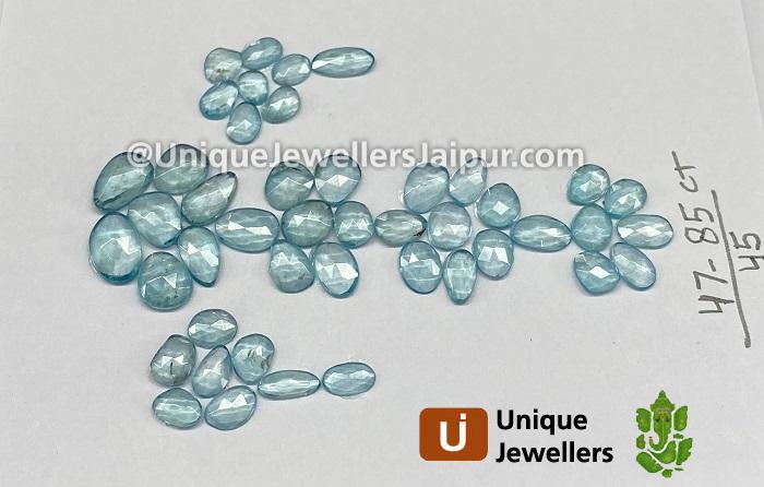 Natural Blue Zircon Rose Cut Slices