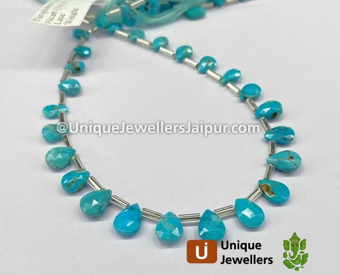 Turquoise Arizona Faceted Pear Beads