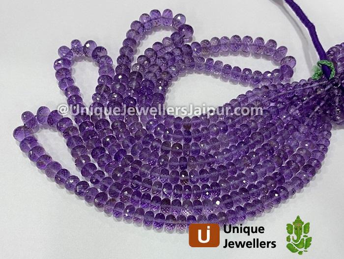 Amethyst Far Faceted Roundelle Beads