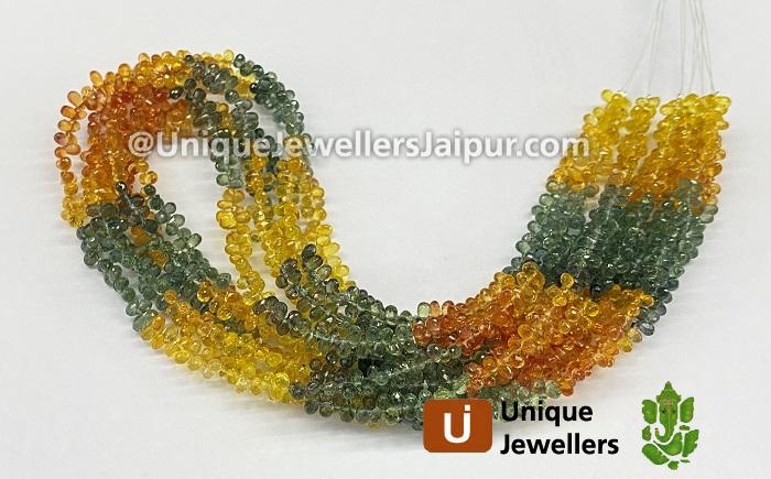 Multi Songea Sapphire Far Faceted Drop Beads