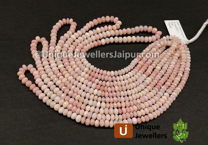 Pink Opal Shaded Faceted Roundelle Beads
