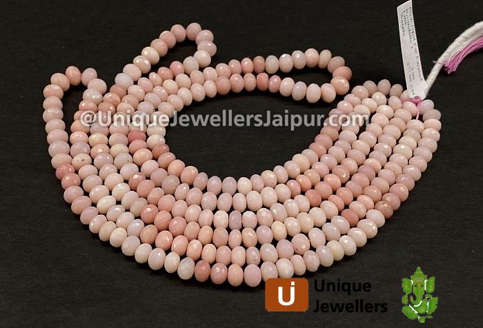 Pink Opal Shaded Far Faceted Roundelle Beads