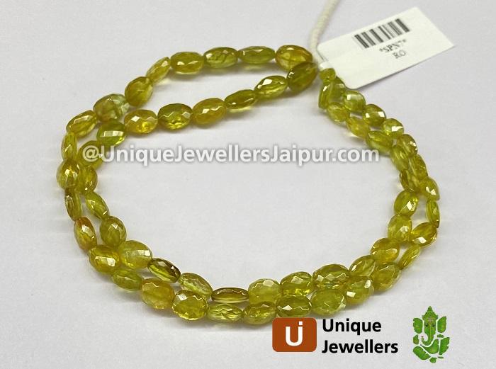 Sphene Faceted Oval Beads