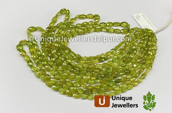 Sphene Faceted Oval Beads