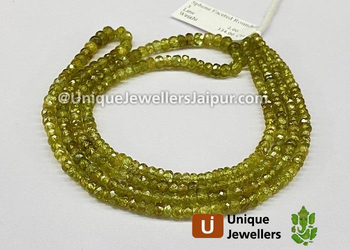 Sphene Faceted Roundelle Beads