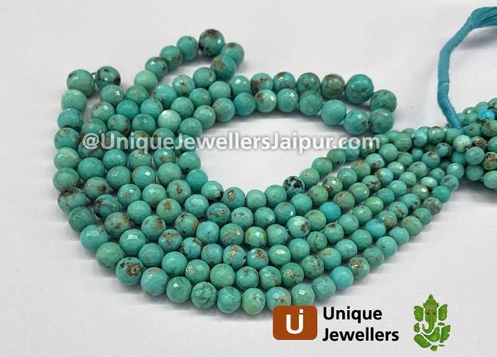 Turquoise Faceted Round Beads 