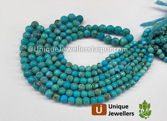 Turquoise Faceted Round Beads 