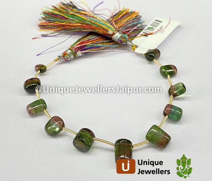 Watermelon Tourmaline Smooth Nugget Beads