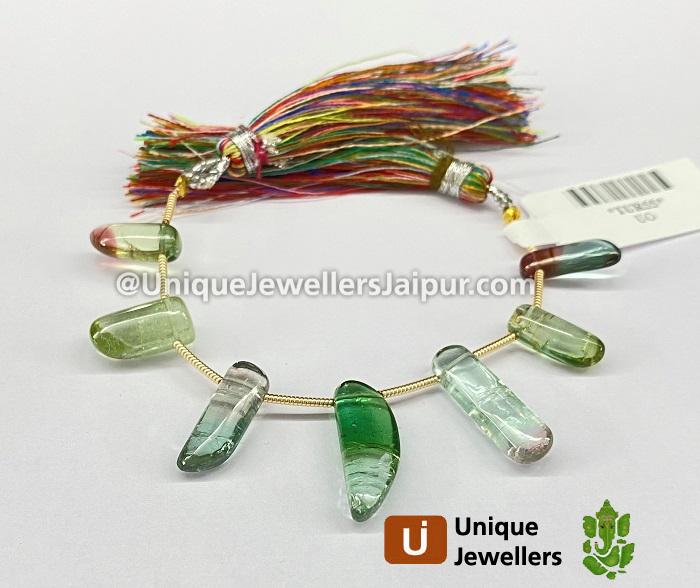 Watermelon Tourmaline Smooth Nugget Beads