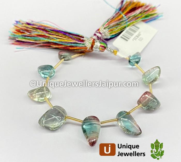 Blue Watermelon Tourmaline Smooth Nugget Beads