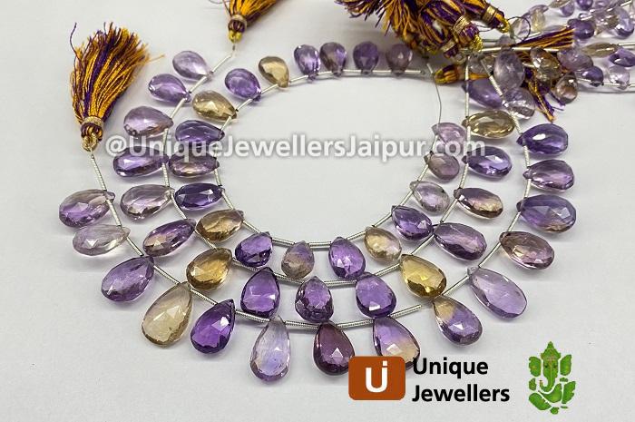 Ametrine Briollete Pear Beads