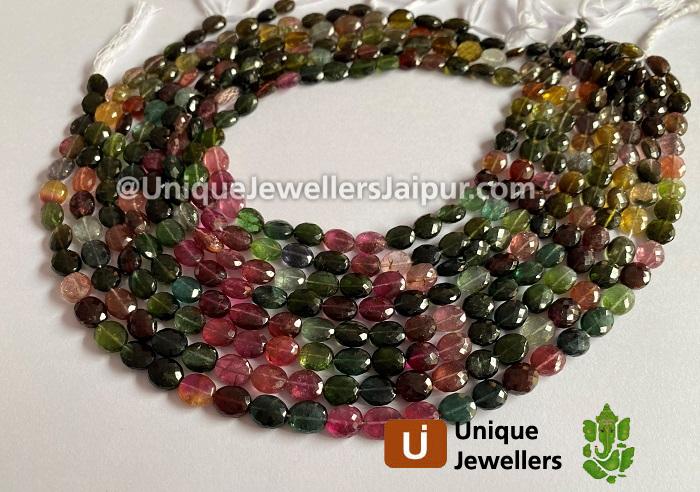 Tourmaline Far Faceted Oval Beads