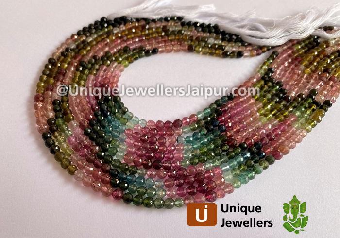 Tourmaline Faceted Round Beads