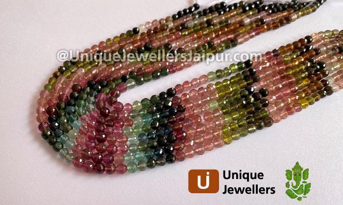 Tourmaline Faceted Round Beads