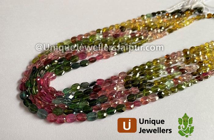 Tourmaline Faceted Oval Beads