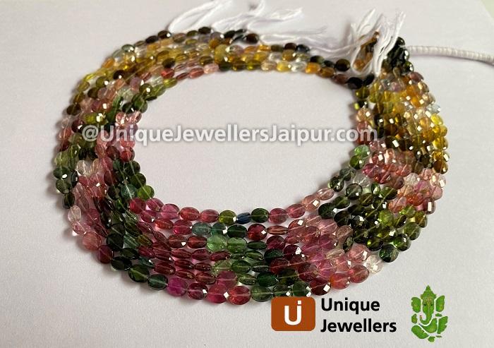 Tourmaline Faceted Oval Beads