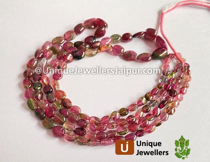 Bi Color Far Tourmaline Smooth Oval Nugget Beads